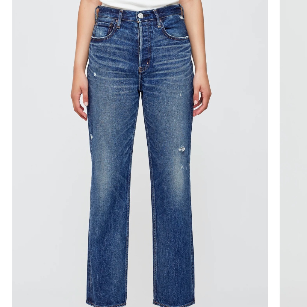 Moussy Mid-Blue Welaka Straight Leg Jeans